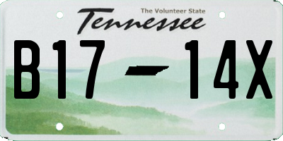 TN license plate B1714X