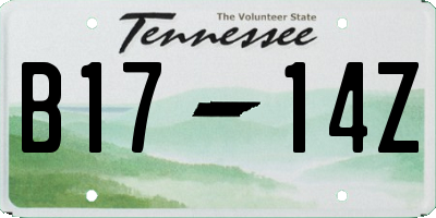 TN license plate B1714Z