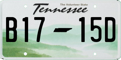 TN license plate B1715D