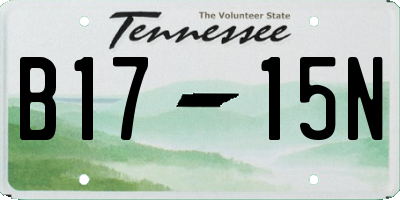 TN license plate B1715N