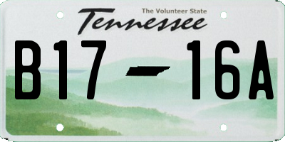 TN license plate B1716A