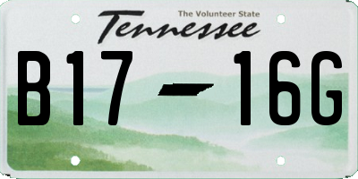 TN license plate B1716G
