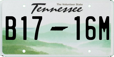 TN license plate B1716M