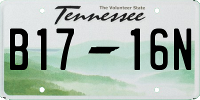 TN license plate B1716N