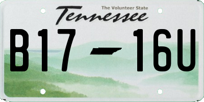TN license plate B1716U