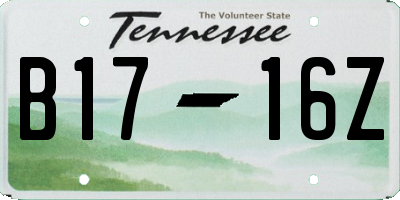 TN license plate B1716Z