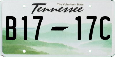 TN license plate B1717C