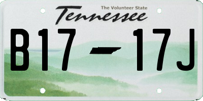 TN license plate B1717J