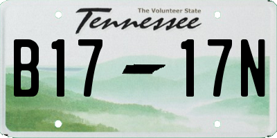 TN license plate B1717N