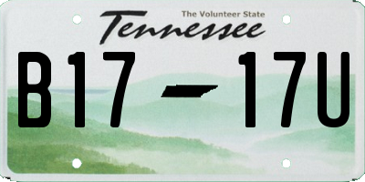TN license plate B1717U