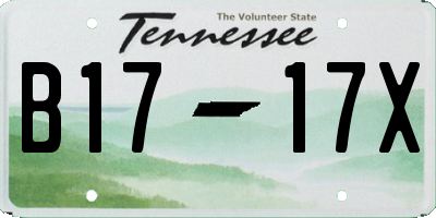 TN license plate B1717X