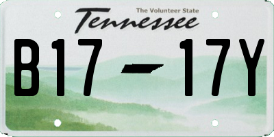 TN license plate B1717Y