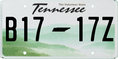 TN license plate B1717Z