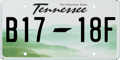 TN license plate B1718F