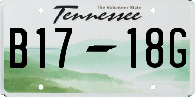 TN license plate B1718G