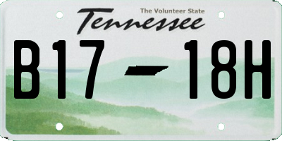 TN license plate B1718H