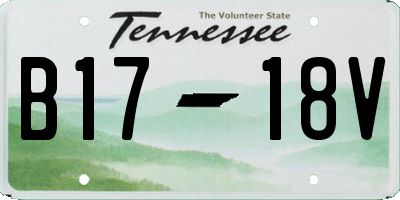 TN license plate B1718V