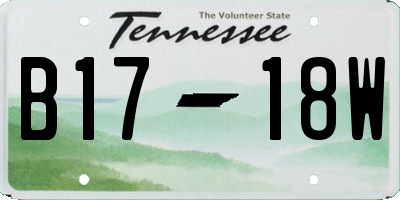 TN license plate B1718W