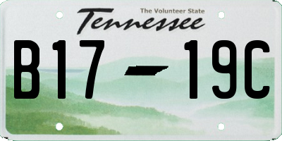 TN license plate B1719C