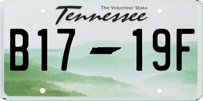 TN license plate B1719F