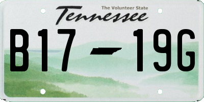 TN license plate B1719G