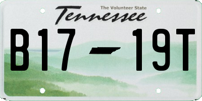 TN license plate B1719T