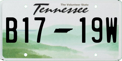 TN license plate B1719W