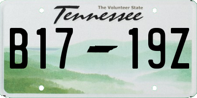 TN license plate B1719Z