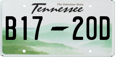 TN license plate B1720D