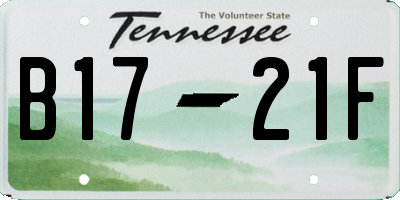 TN license plate B1721F