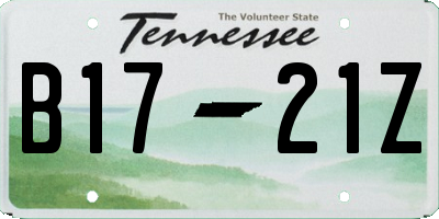 TN license plate B1721Z