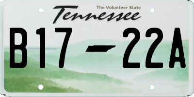 TN license plate B1722A
