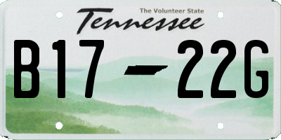 TN license plate B1722G