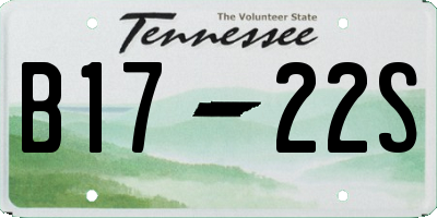 TN license plate B1722S