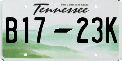 TN license plate B1723K