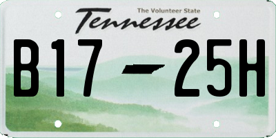 TN license plate B1725H