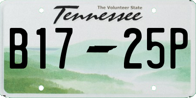 TN license plate B1725P