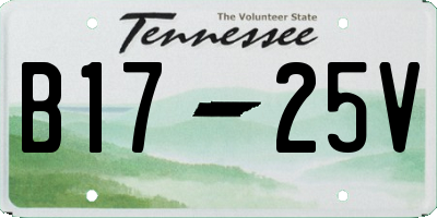 TN license plate B1725V