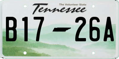 TN license plate B1726A