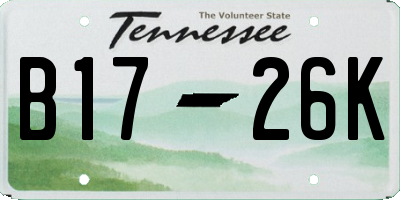 TN license plate B1726K