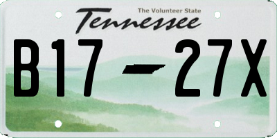 TN license plate B1727X
