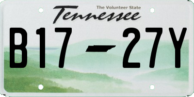 TN license plate B1727Y
