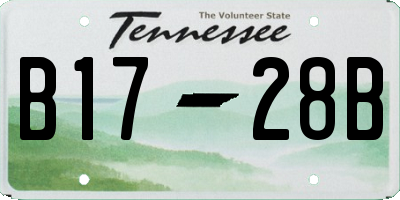 TN license plate B1728B