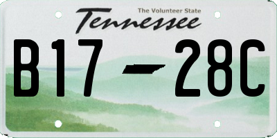 TN license plate B1728C