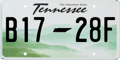 TN license plate B1728F