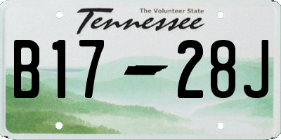 TN license plate B1728J