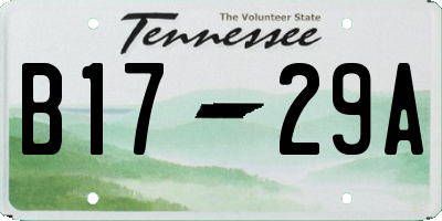 TN license plate B1729A