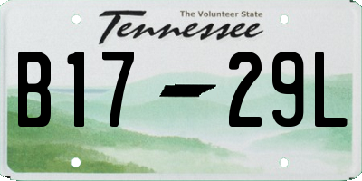 TN license plate B1729L