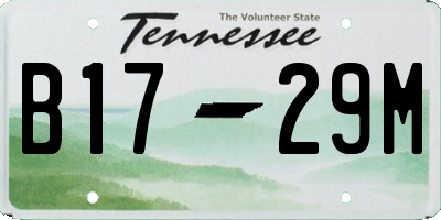 TN license plate B1729M