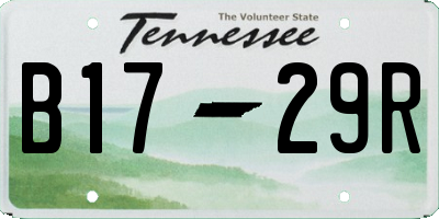 TN license plate B1729R